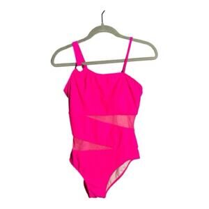 Heytalala Bright Pink One Piece Swimsuit w/ Mesh Cutouts Size Medium